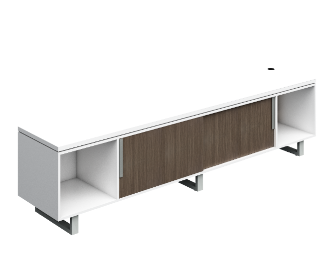 [GBG537240BP30PL00] Credenza two central sliding doors 96 x 20 x 24" G Connect LPL (Oxford, En Polvo Negro)