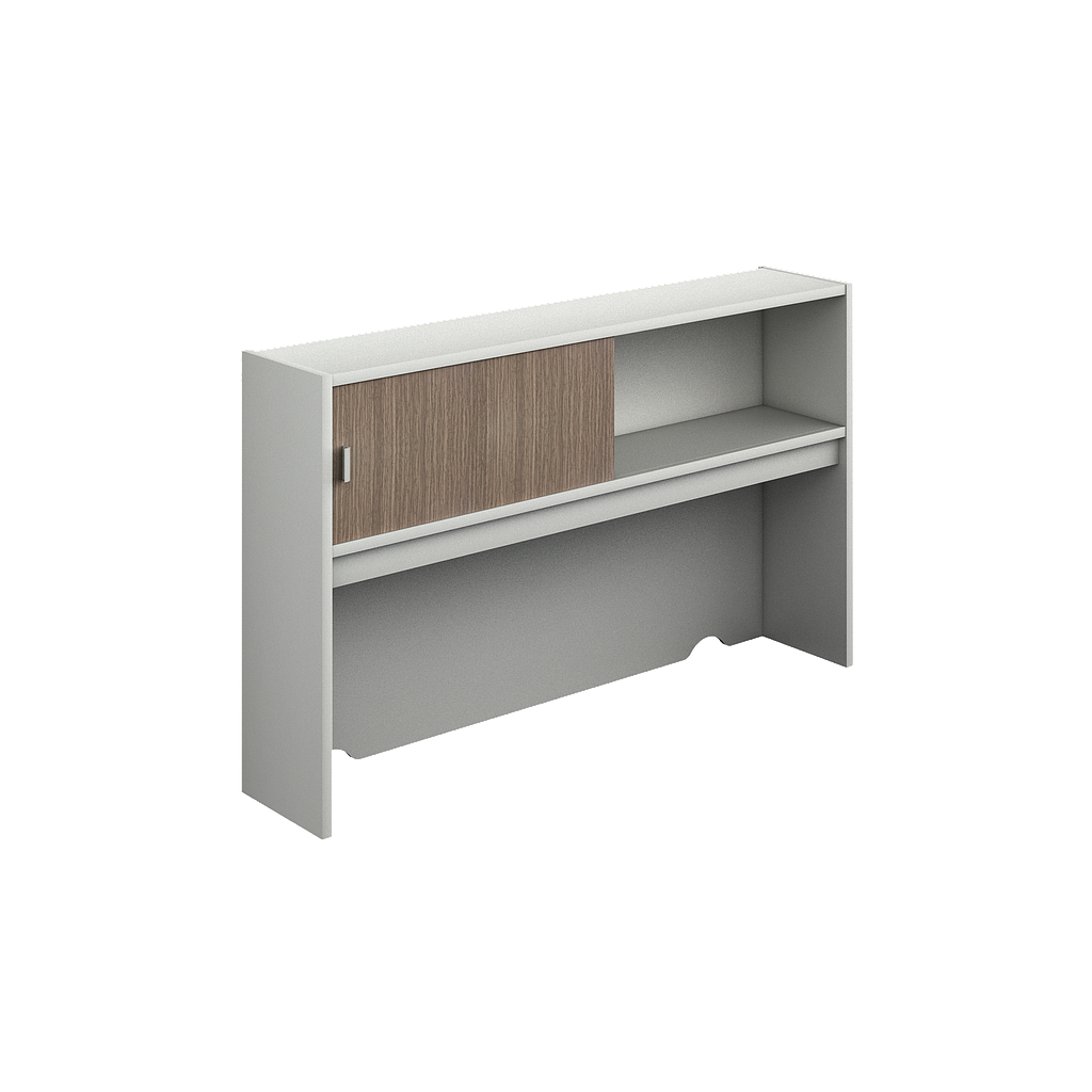 [GBR477210BP30BP10] Open hutch with one slide door 80 x 14 x 42" Prime (Oxford, Baja Presion Silver)