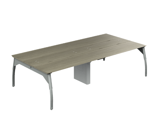 [GAM587300FAP16PL00] Benching multiuse final table, height adjustable "Arch" Leg 60 x 60" HPL (Cherry Walnut, En Polvo Negro)
