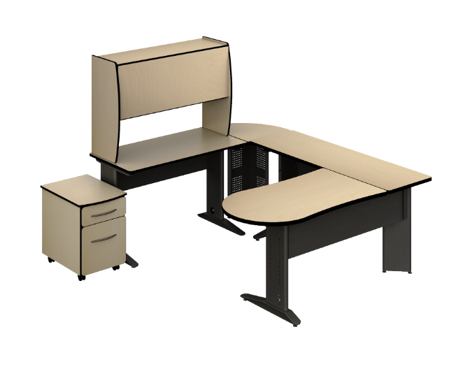 [GAK120MM3M28BP04PL00] Peninsula U group 28MM 67 x 86.5 x 61" 3MM Cyber (Cherry, En Polvo Negro)