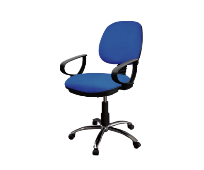 [GDC302MSPPBCTB30] Desk chair "D" poly arms 5 star chrome base w/casters, height adjustable (Caribe Oxford)
