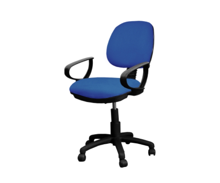 [GDC302MSPPBPTB30] Desk chair "D" poly arms 5 star nylon base w/casters, height adjustable (Caribe Oxford)