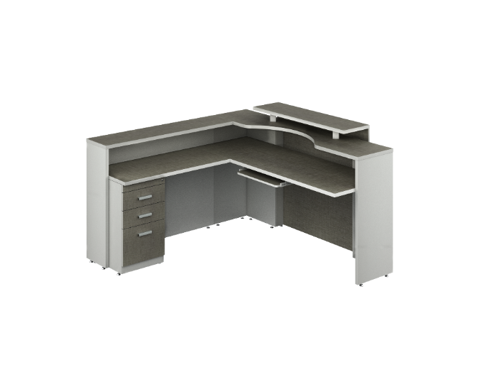 Modulo Recepcion en L 180 x 180 x 114 cm Kenza