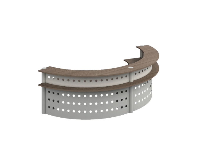Curved reception unit 145 x 64 x 44” Prime